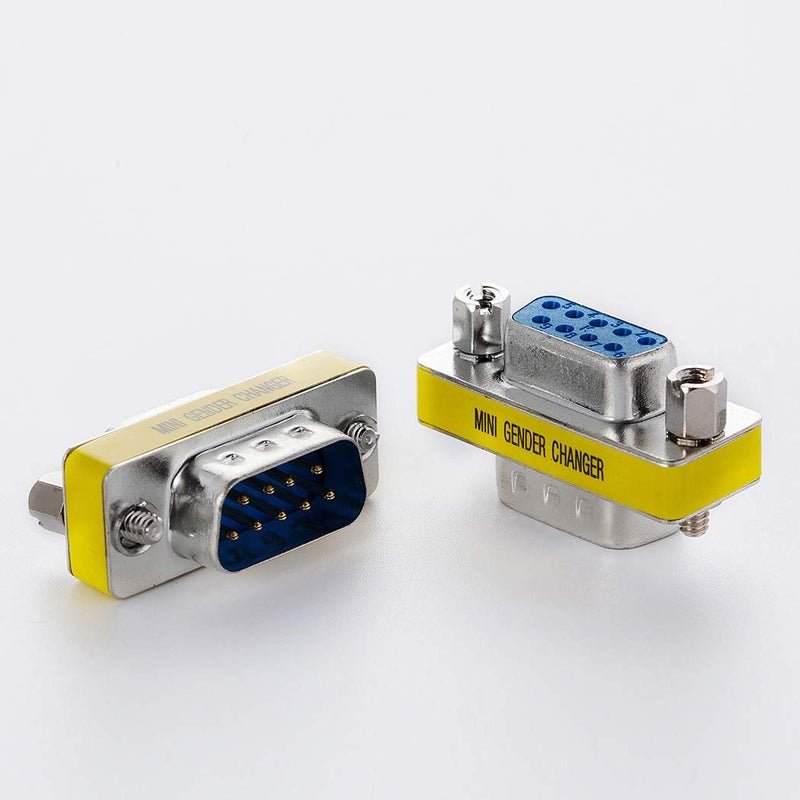 Arnorin DB9 Port Saver Serial RS232 Female to Male Mini Adapter Pack of 2 - Image 1